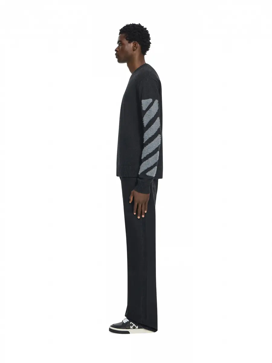 Off-White Diagonals Fuzzy Knit Crewneck | Thumbnail 3 Off-White Diagonals Fuzzy Knit Crewneck | Thumbnail 3