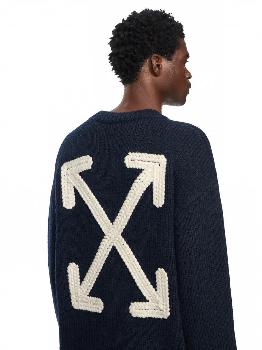 Off-White Maxi Arrow Embroidered Knit Crewneck | Thumbnail 3 Off-White Maxi Arrow Embroidered Knit Crewneck | Thumbnail 3