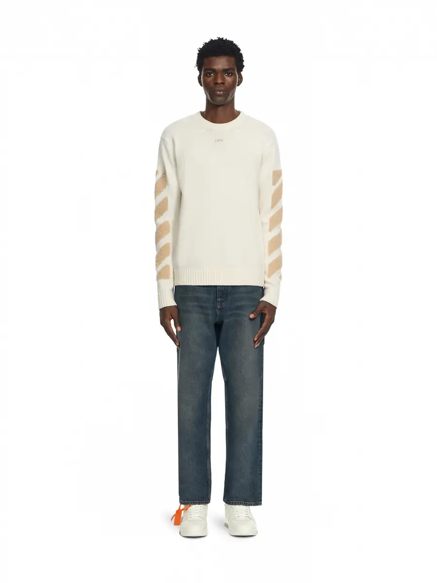Off-White Diagonals Fuzzy Knit Crewneck | Thumbnail 2 Off-White Diagonals Fuzzy Knit Crewneck | Thumbnail 2