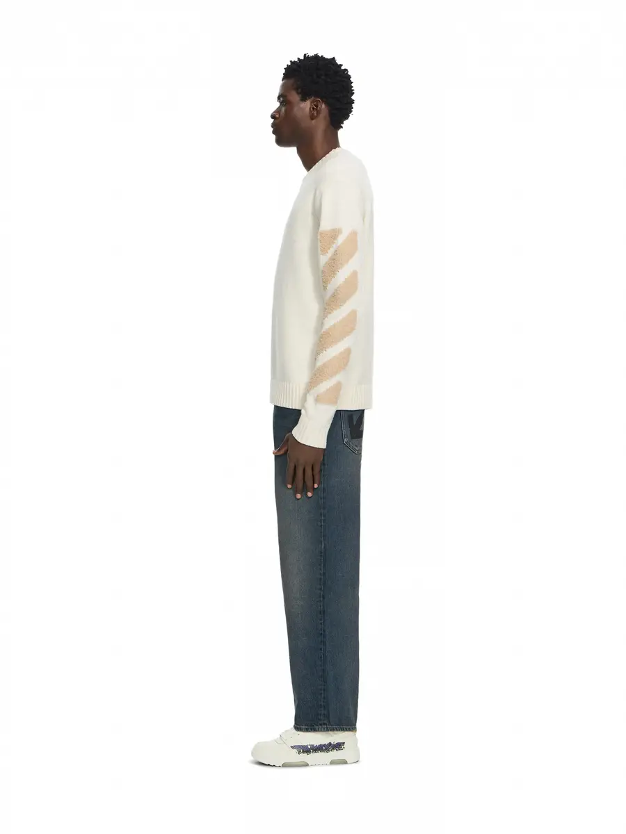 Off-White Diagonals Fuzzy Knit Crewneck | Thumbnail 3 Off-White Diagonals Fuzzy Knit Crewneck | Thumbnail 3