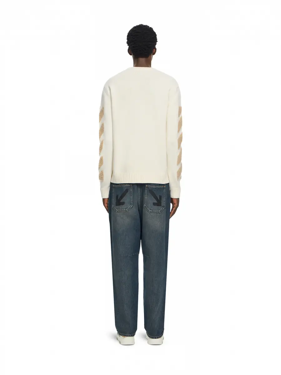 Off-White Diagonals Fuzzy Knit Crewneck | Thumbnail 4 Off-White Diagonals Fuzzy Knit Crewneck | Thumbnail 4