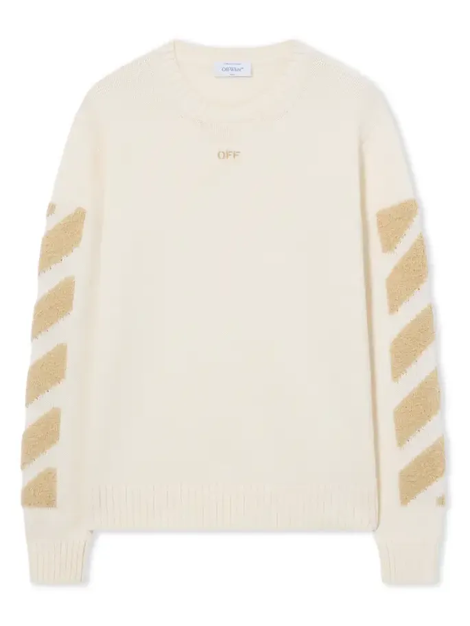 Diagonals Fuzzy Knit Crewneck