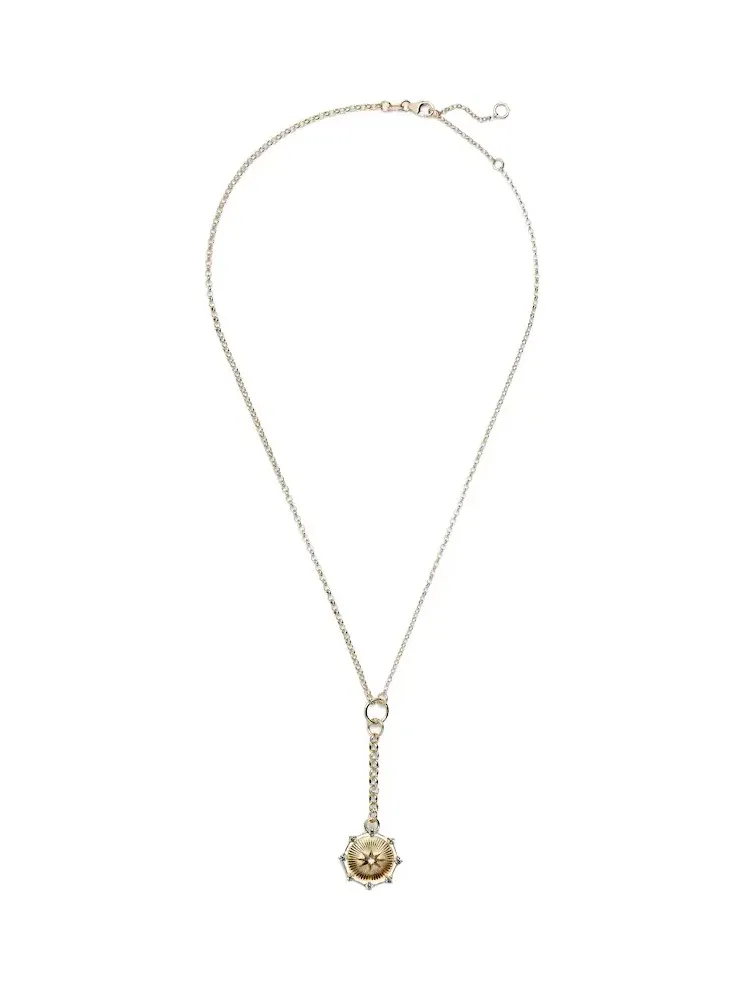 Foundation Inner Light 18kt gold pendant necklace with diamonds