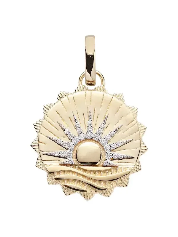 New Beginnings - Internal Compass 18kt gold pendant with diamonds New Beginnings - Internal Compass 18kt gold pendant with diamonds