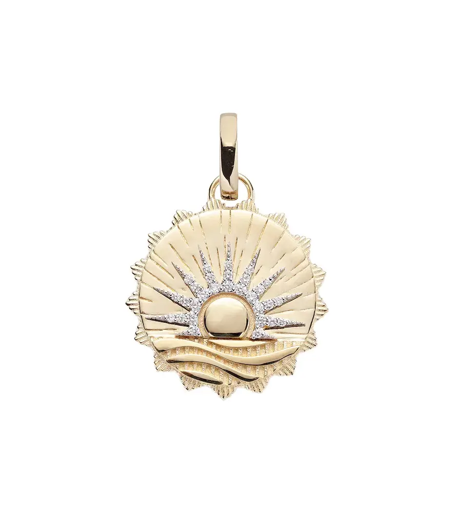 Foundrae New Beginnings - Internal Compass 18kt gold pendant with diamonds | Image 1 Foundrae New Beginnings - Internal Compass 18kt gold pendant with diamonds | Image 1