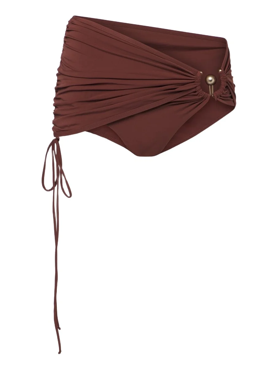 Christopher Esber Embellished ruched bikini bottoms