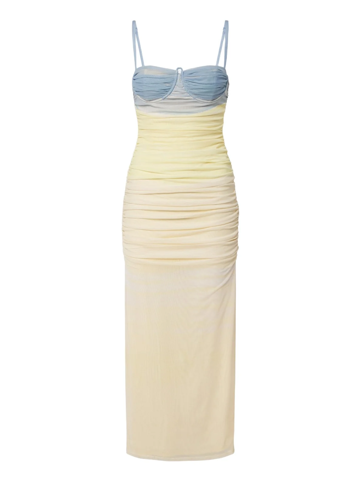 SIR. Printed ruched mesh midi dress