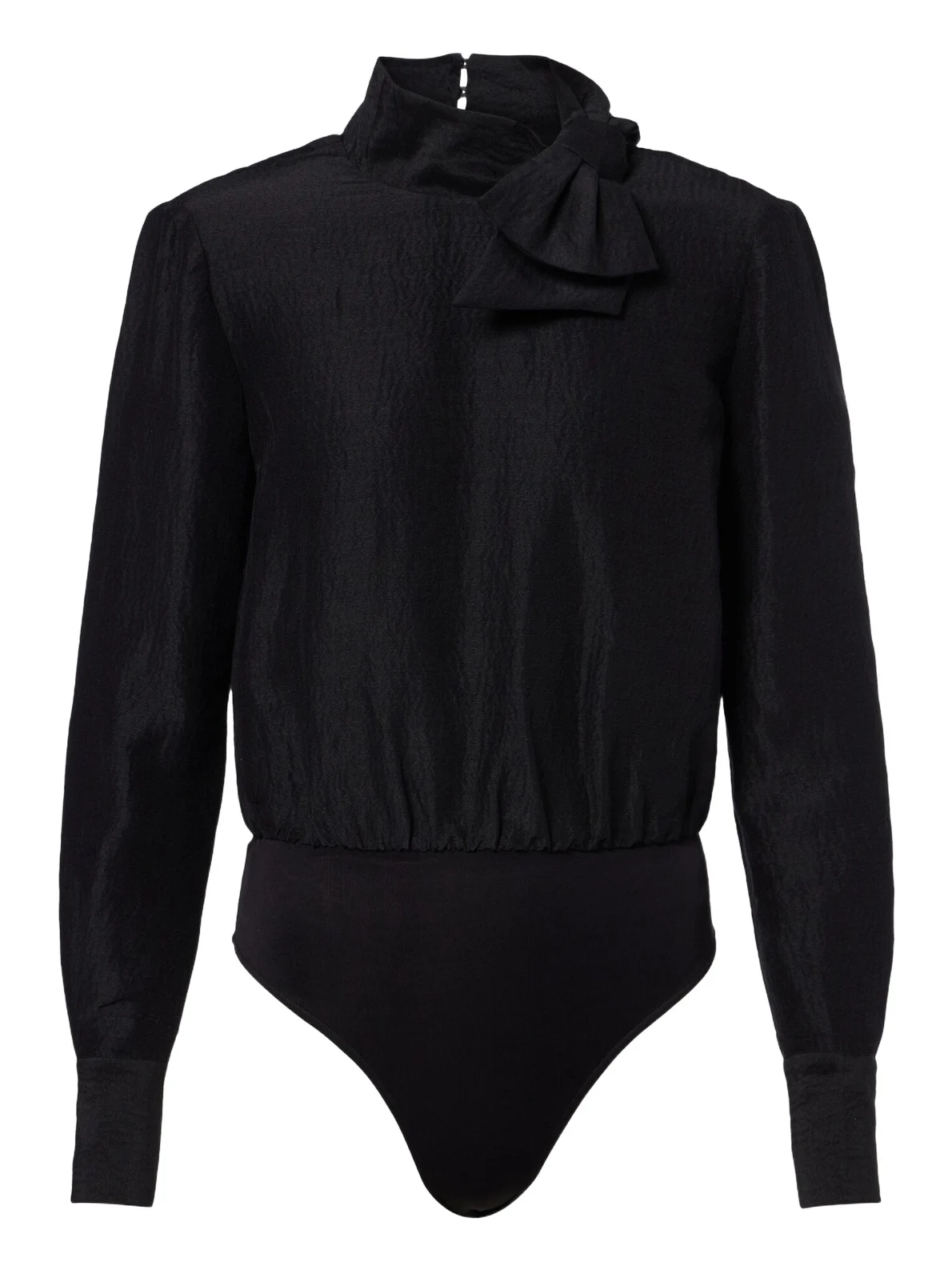 Roland Mouret Bow-detail jacquard ramie and silk bodysuit