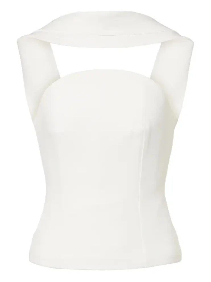 Scarf-detail crêpe corset top Scarf-detail crêpe corset top