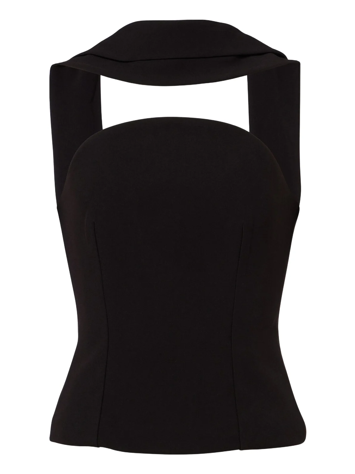 Scarf-detail crêpe corset top