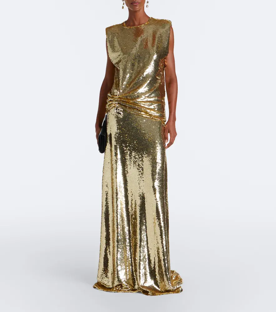 MONIQUE LHUILLIER Sequined embellished gathered gown | Thumbnail 4 MONIQUE LHUILLIER Sequined embellished gathered gown | Thumbnail 4