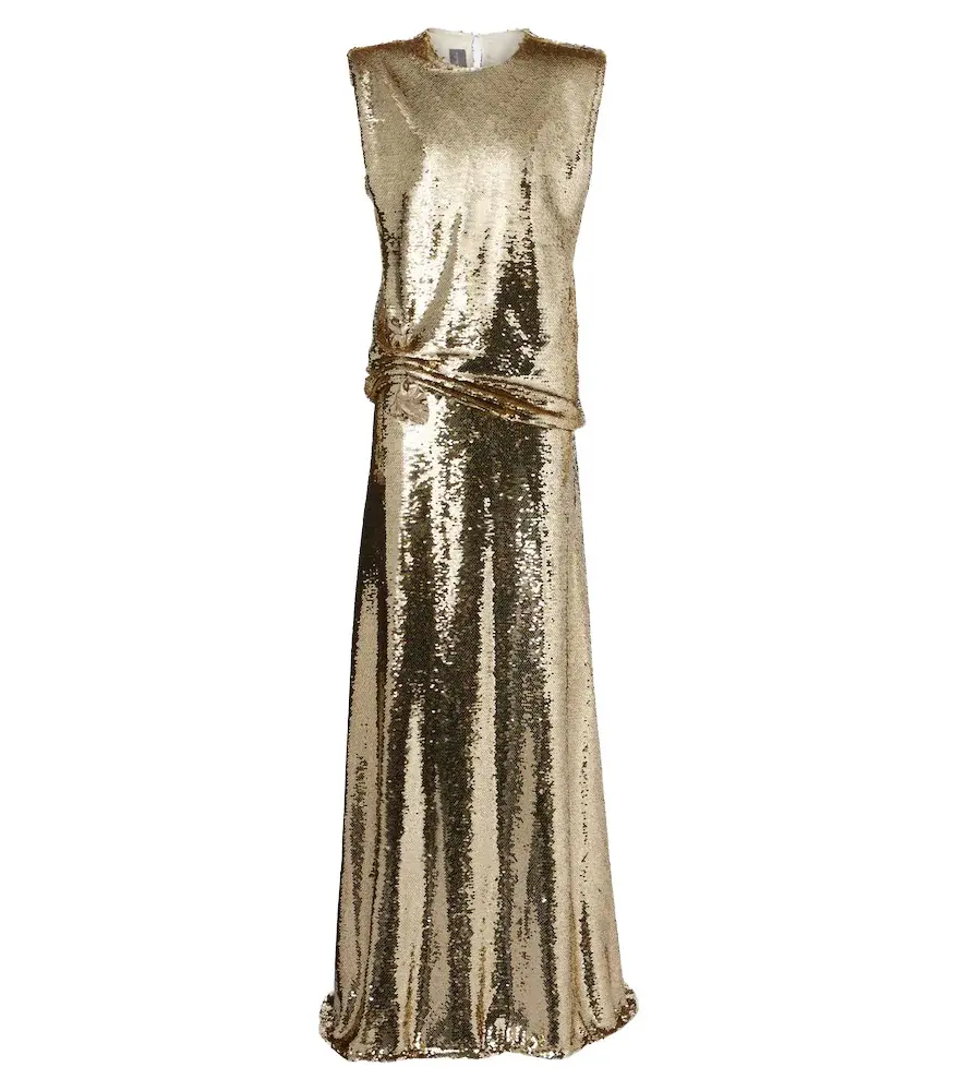 MONIQUE LHUILLIER Sequined embellished gathered gown | Image 1 MONIQUE LHUILLIER Sequined embellished gathered gown | Image 1