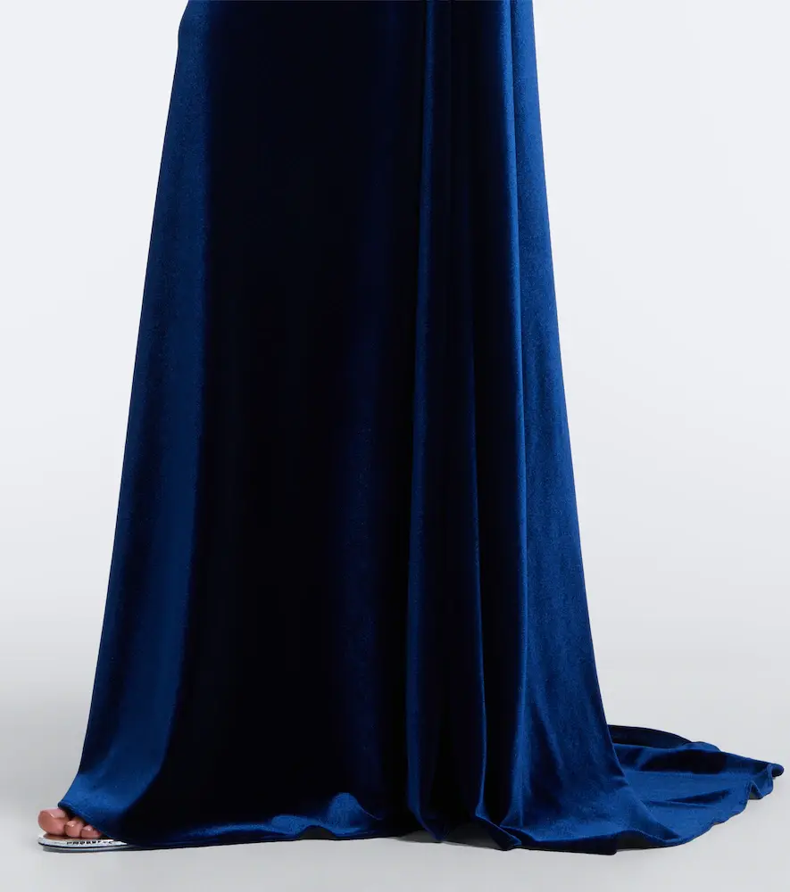 MONIQUE LHUILLIER Embellished draped velvet gown | Thumbnail 2 MONIQUE LHUILLIER Embellished draped velvet gown | Thumbnail 2