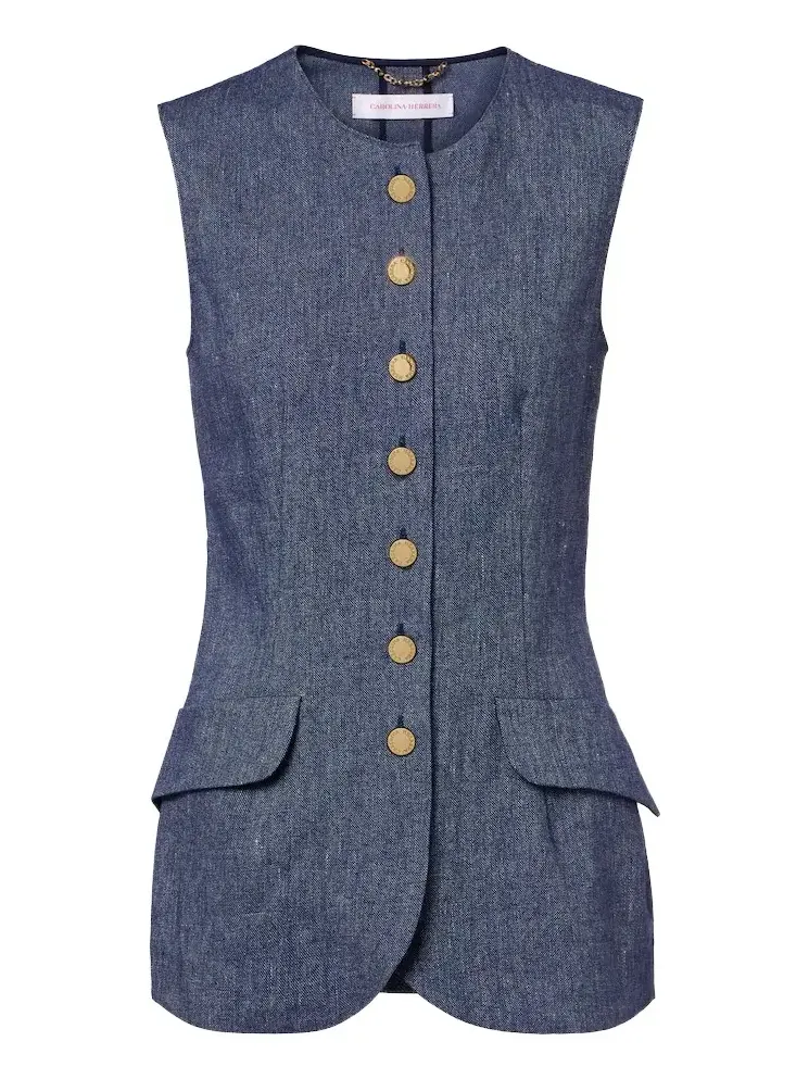 Linen, wool, silk, and cashmere vest Linen, wool, silk, and cashmere vest
