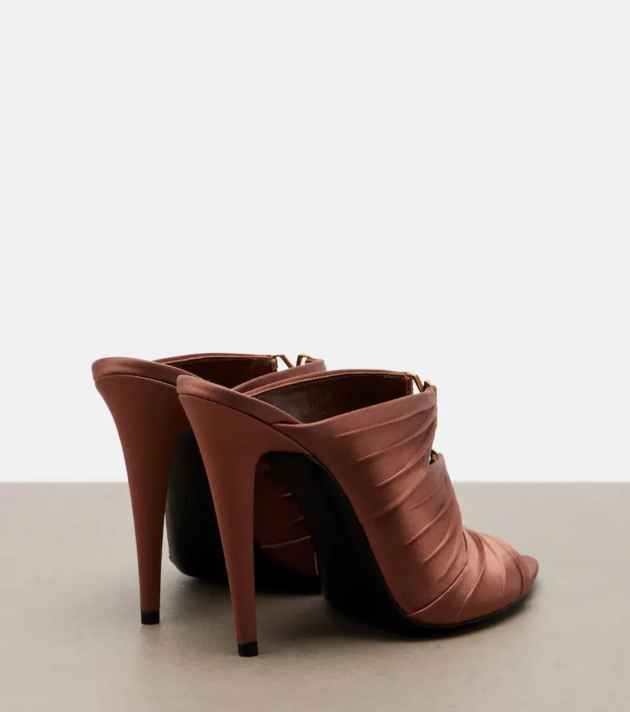Saint Laurent Emilie crêpe satin mules | Thumbnail 4 Saint Laurent Emilie crêpe satin mules | Thumbnail 4