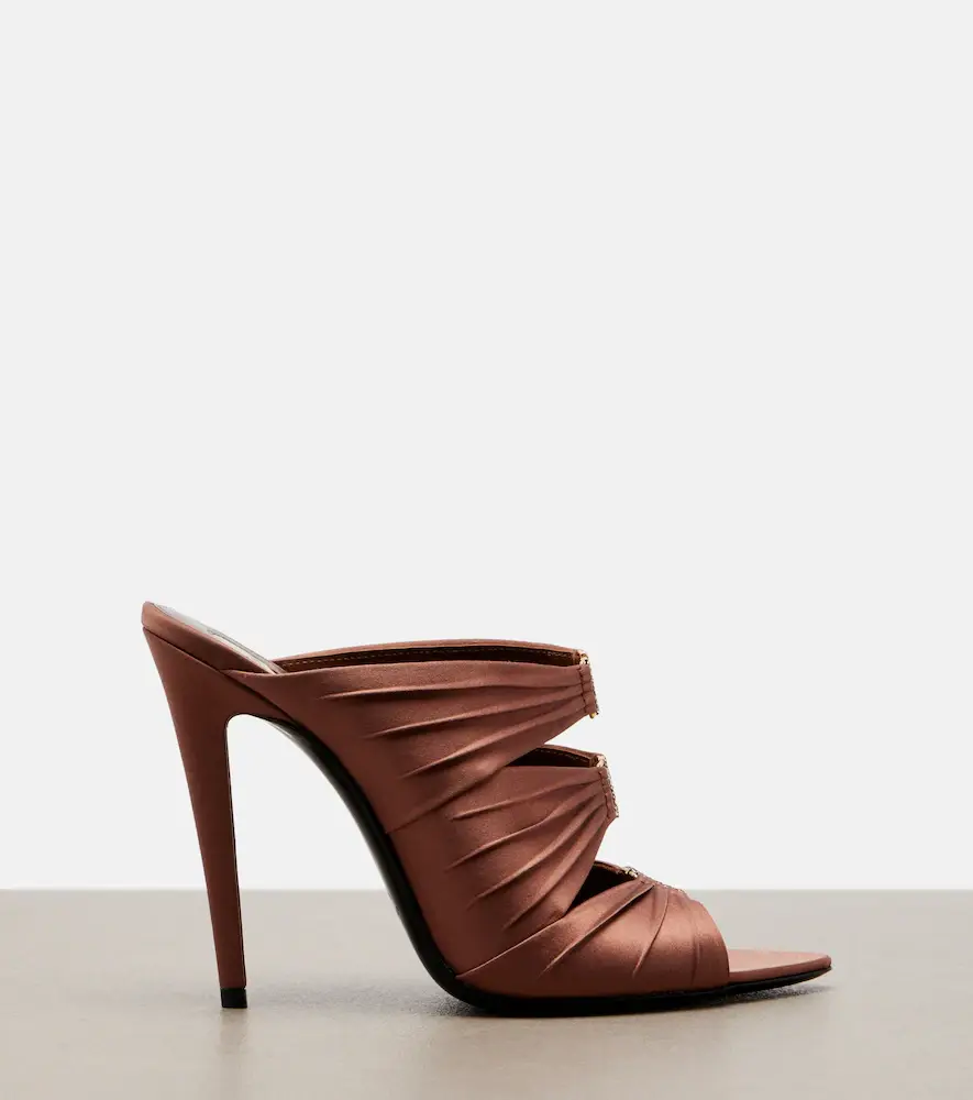 Saint Laurent Emilie crêpe satin mules | Thumbnail 5 Saint Laurent Emilie crêpe satin mules | Thumbnail 5