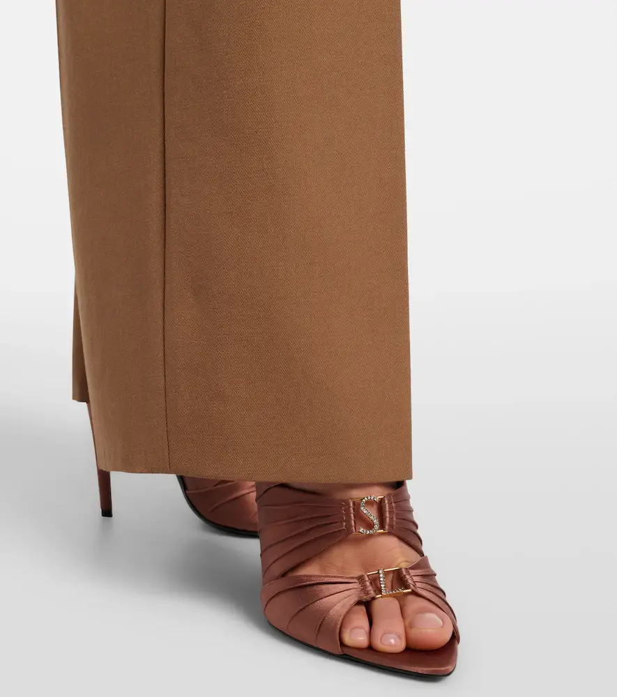 Saint Laurent Emilie crêpe satin mules | Thumbnail 6 Saint Laurent Emilie crêpe satin mules | Thumbnail 6