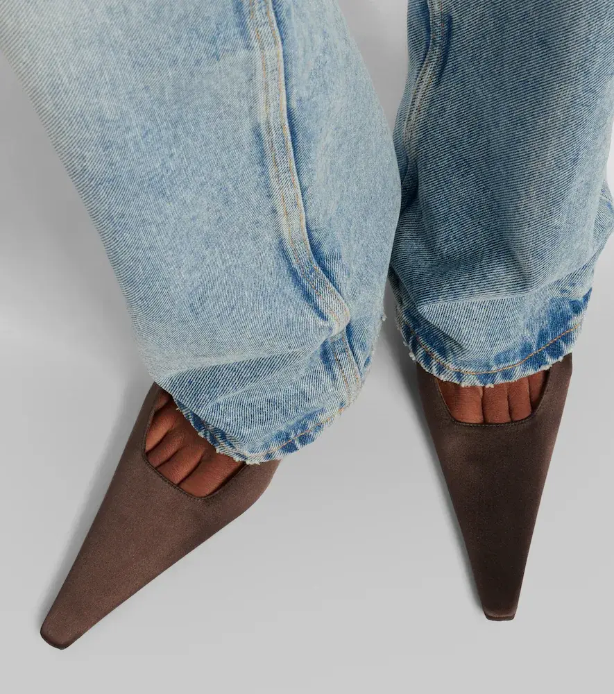 Saint Laurent Goya crêpe satin slingback pumps | Thumbnail 6 Saint Laurent Goya crêpe satin slingback pumps | Thumbnail 6