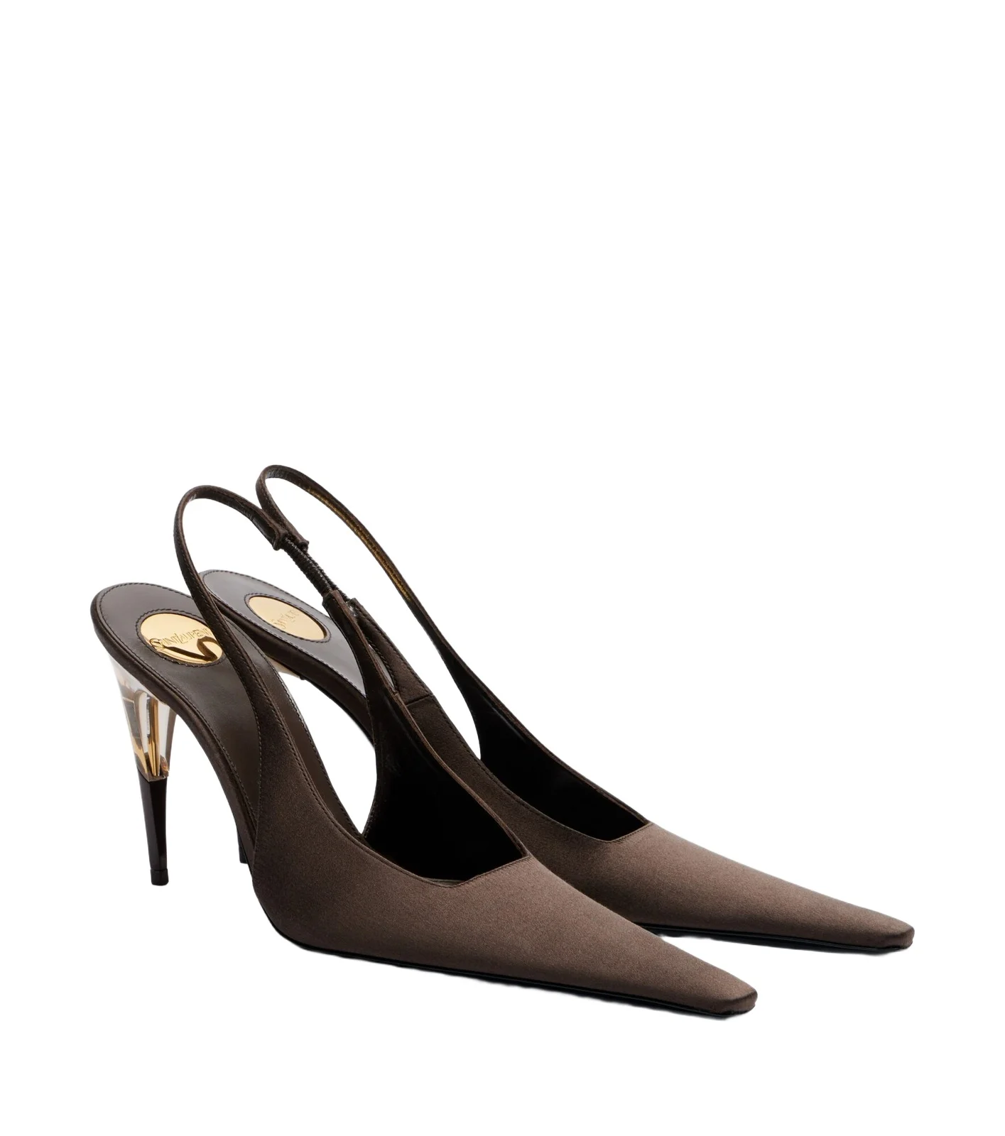 Saint Laurent Goya crêpe satin slingback pumps