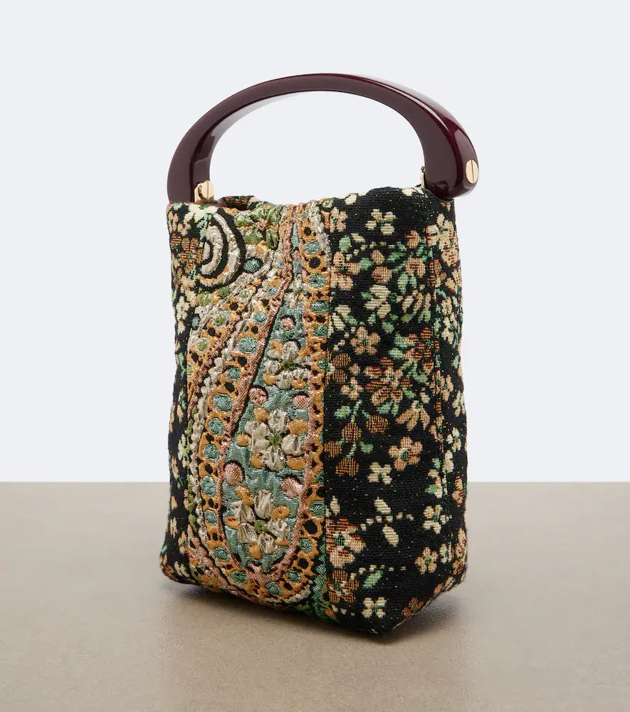 Dries Van Noten Micro floral jacquard top-handle bag | Thumbnail 3 Dries Van Noten Micro floral jacquard top-handle bag | Thumbnail 3