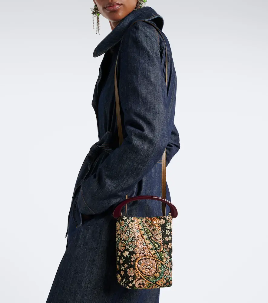 Dries Van Noten Micro floral jacquard top-handle bag | Thumbnail 7 Dries Van Noten Micro floral jacquard top-handle bag | Thumbnail 7