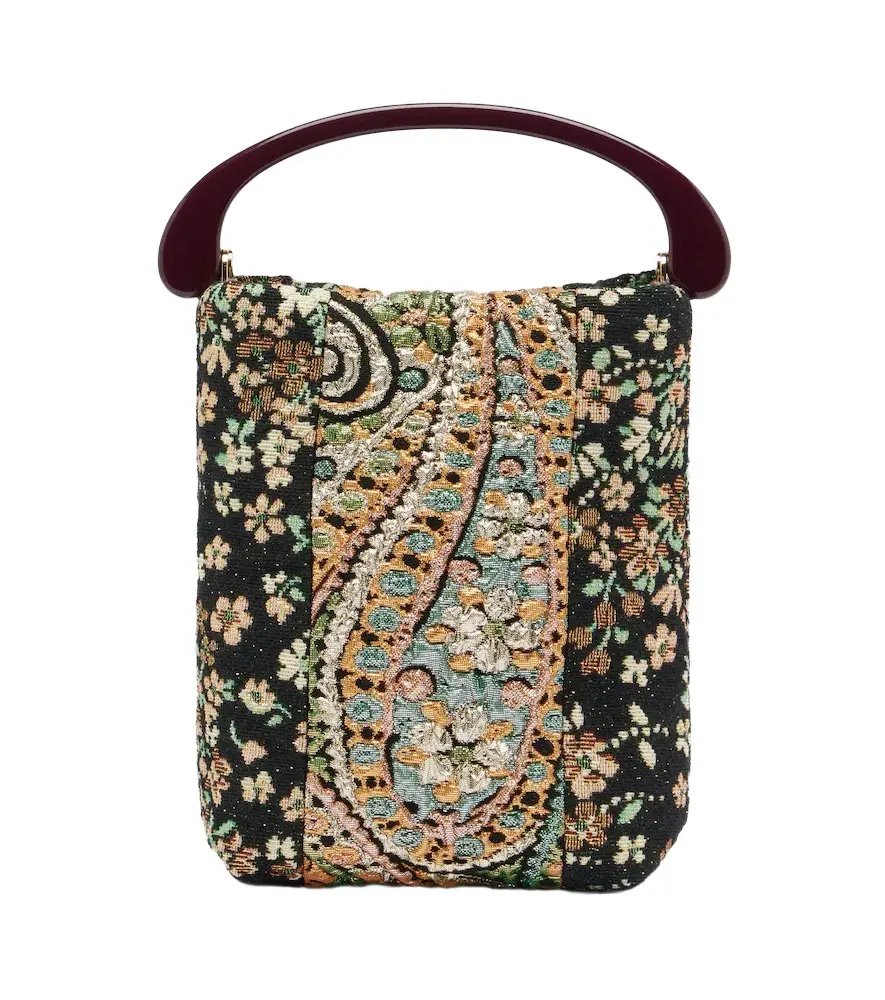 Dries Van Noten Micro floral jacquard top-handle bag | Image 1 Dries Van Noten Micro floral jacquard top-handle bag | Image 1