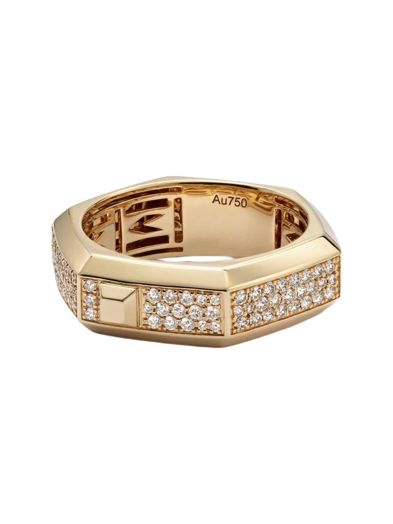 Moderniste 18kt gold ring with diamonds