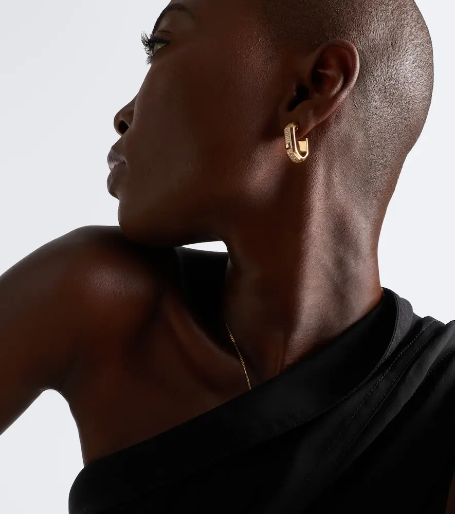 Messika Moderniste 18kt gold single hoop earring with diamonds | Thumbnail 4 Messika Moderniste 18kt gold single hoop earring with diamonds | Thumbnail 4