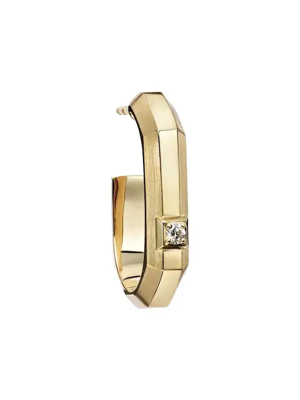 Moderniste Small 18kt gold single hoop earring with diamond Moderniste Small 18kt gold single hoop earring with diamond