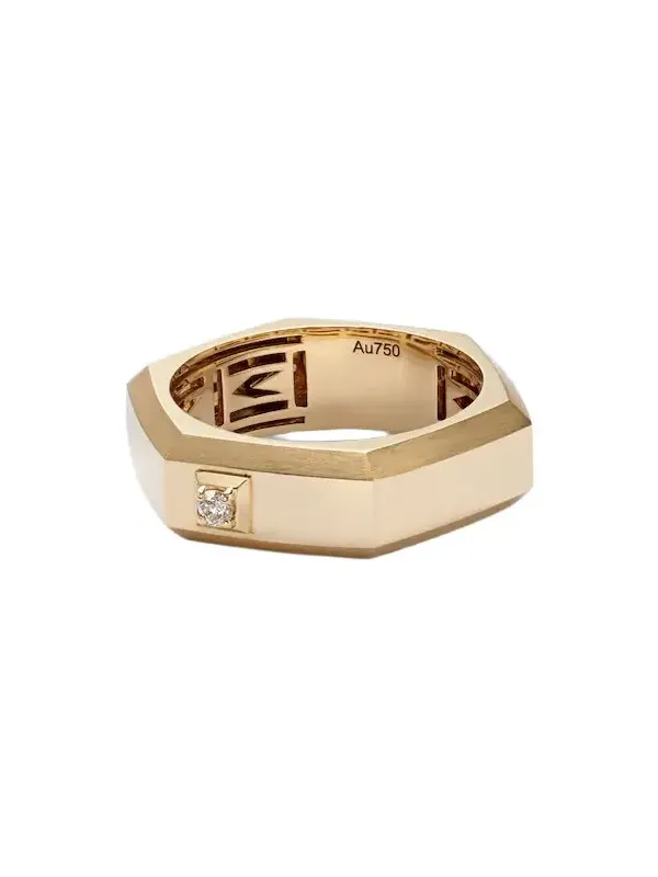 Moderniste Medium 18kt gold ring with diamond