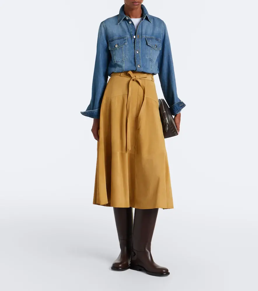 Polo Ralph Lauren Belted suede midi skirt | Thumbnail 3