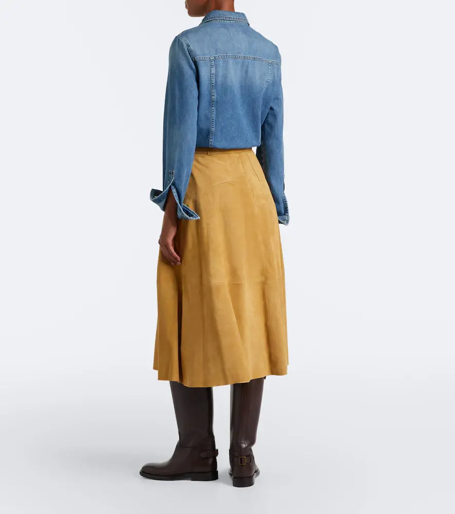 Polo Ralph Lauren Belted suede midi skirt | Thumbnail 5