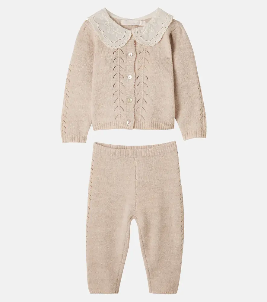 C'era Una Volta Baby Selene embroidered cardigan and pants set | Thumbnail 3 C'era Una Volta Baby Selene embroidered cardigan and pants set | Thumbnail 3