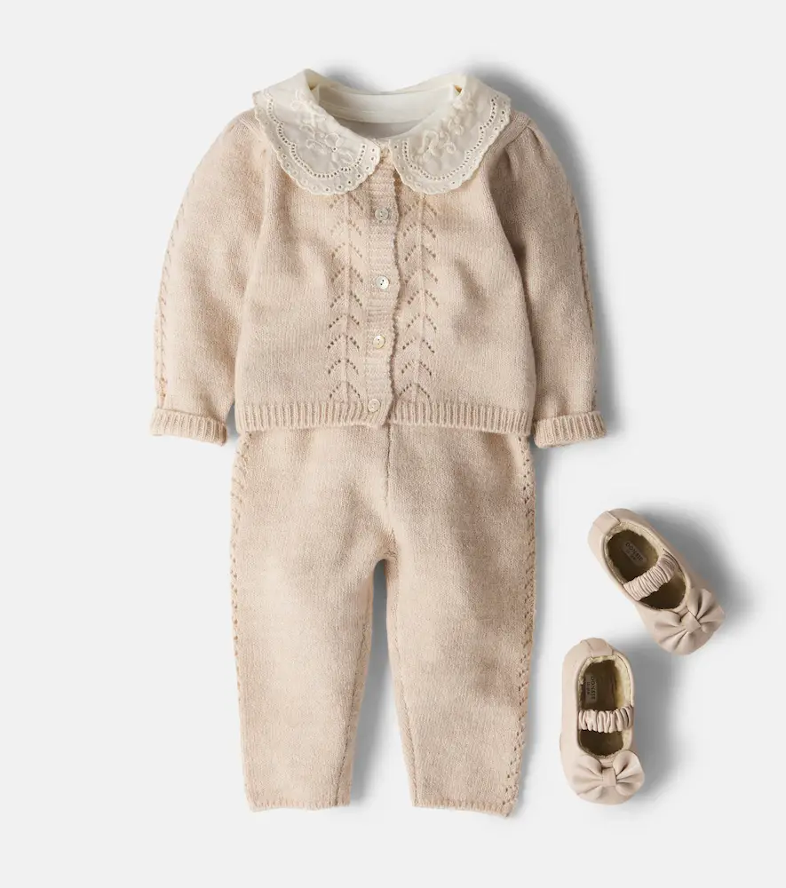 C'era Una Volta Baby Selene embroidered cardigan and pants set | Thumbnail 4 C'era Una Volta Baby Selene embroidered cardigan and pants set | Thumbnail 4