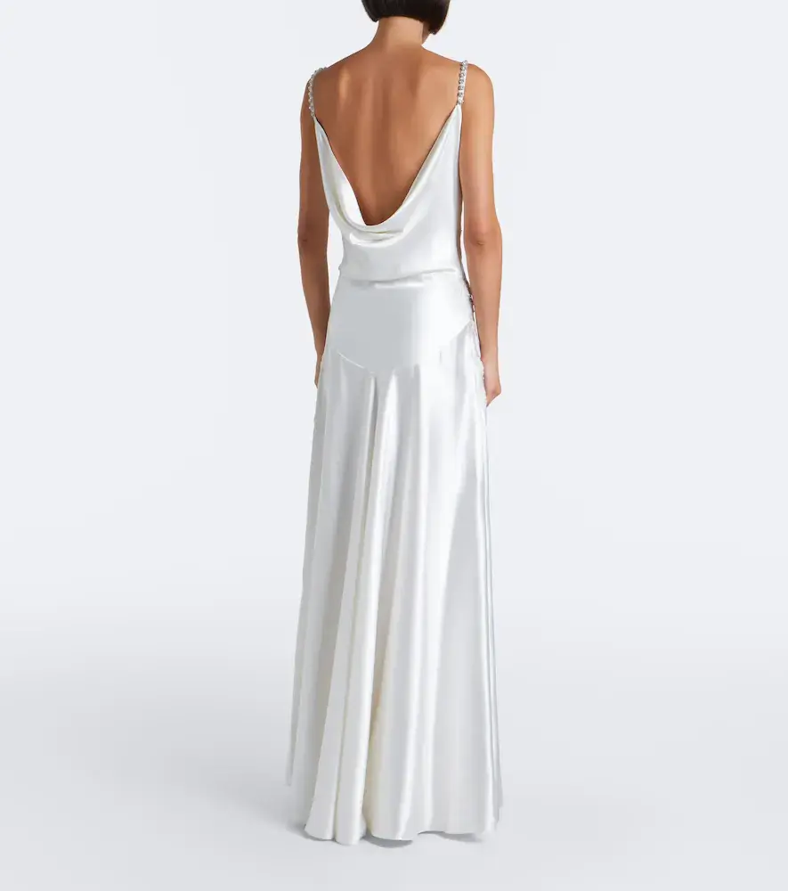 LA FUORI Là Fuori Embellished embroidered silk gown | Thumbnail 3