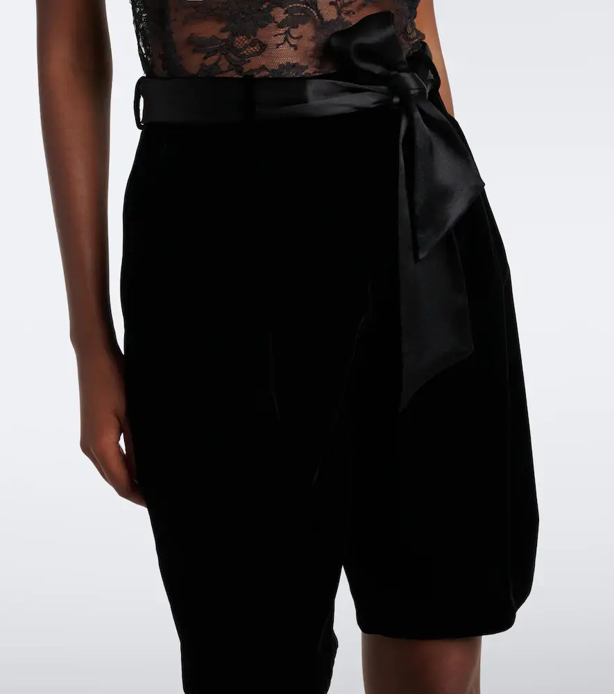Saint Laurent Belted velvet Bermuda shorts | Thumbnail 2 Saint Laurent Belted velvet Bermuda shorts | Thumbnail 2