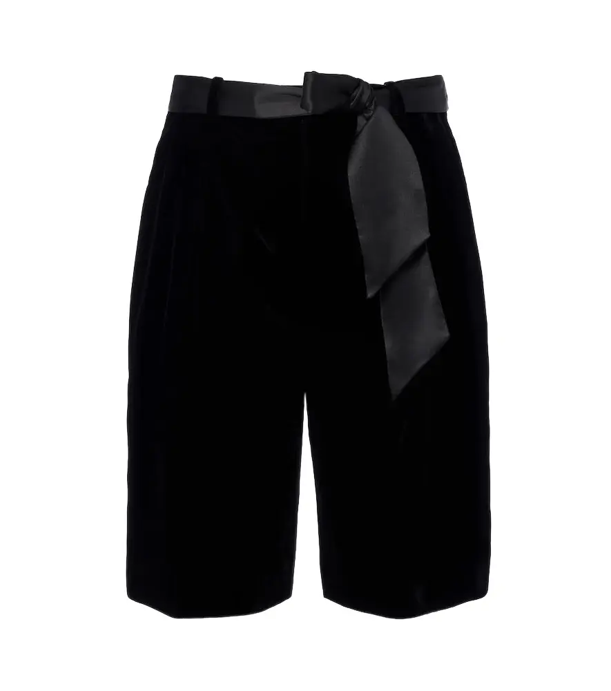 Saint Laurent Belted velvet Bermuda shorts | Image 1 Saint Laurent Belted velvet Bermuda shorts | Image 1
