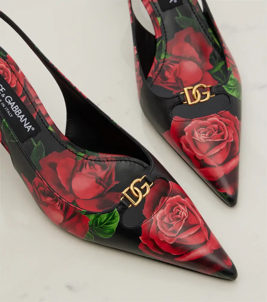 Dolce & Gabbana DG floral leather slingback pumps | Thumbnail 2 Dolce & Gabbana DG floral leather slingback pumps | Thumbnail 2