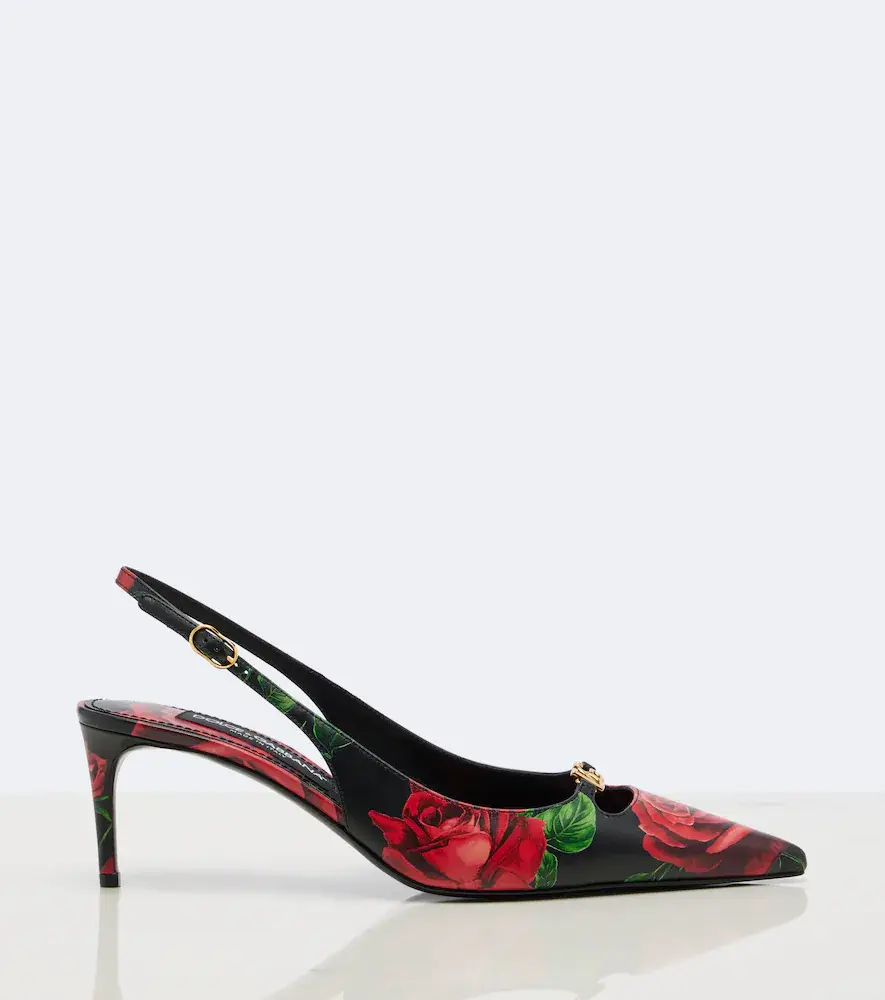 Dolce & Gabbana DG floral leather slingback pumps | Thumbnail 3 Dolce & Gabbana DG floral leather slingback pumps | Thumbnail 3