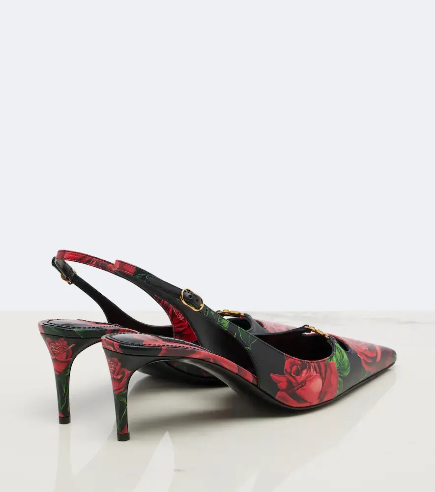 Dolce & Gabbana DG floral leather slingback pumps | Thumbnail 4 Dolce & Gabbana DG floral leather slingback pumps | Thumbnail 4