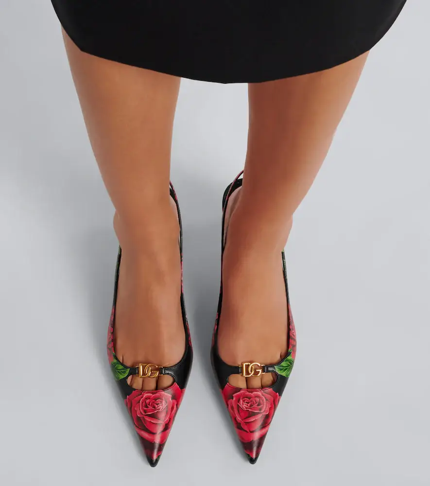 Dolce & Gabbana DG floral leather slingback pumps | Thumbnail 6 Dolce & Gabbana DG floral leather slingback pumps | Thumbnail 6