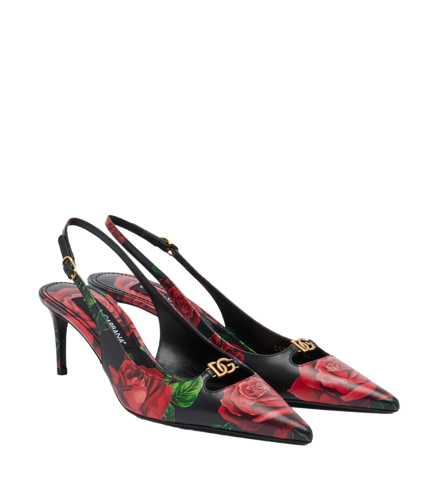 DG floral leather slingback pumps DG floral leather slingback pumps