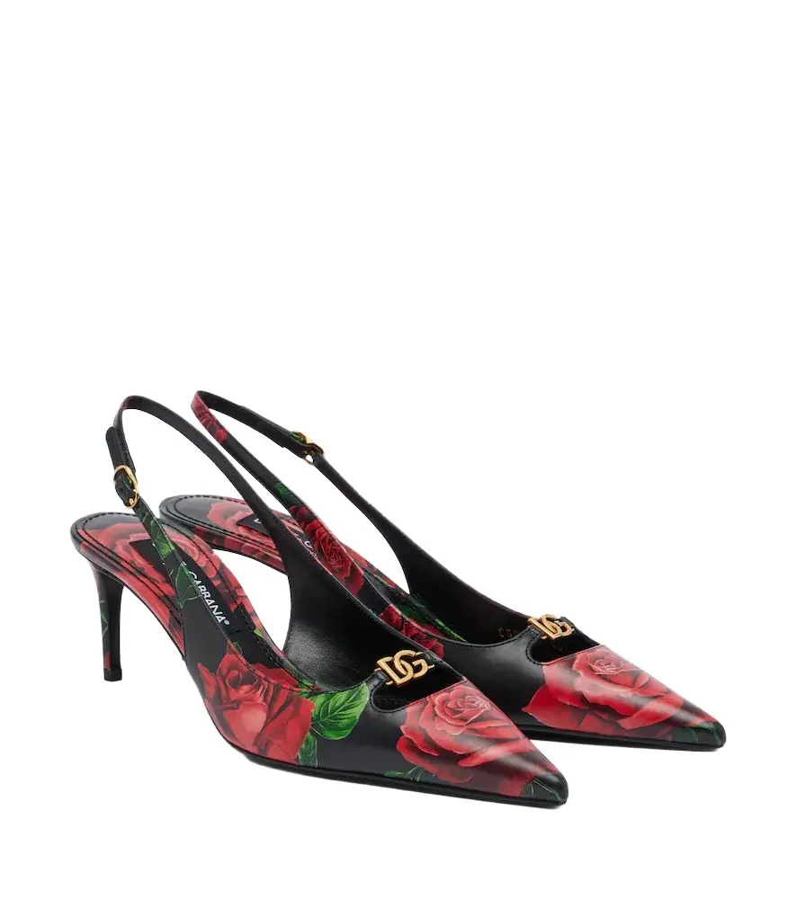 Dolce & Gabbana DG floral leather slingback pumps | Image 1 Dolce & Gabbana DG floral leather slingback pumps | Image 1