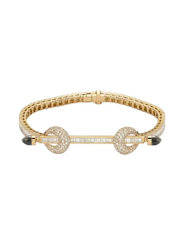Chakra 18kt gold bracelet with diamonds and quartz Chakra 18kt gold bracelet with diamonds and quartz
