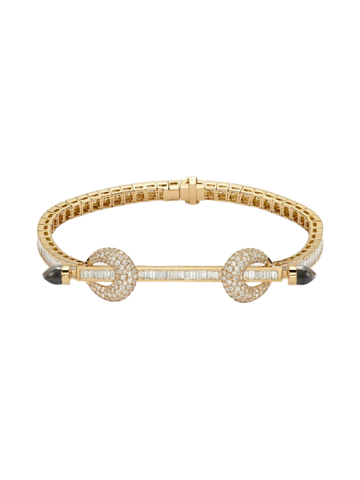 Ananya Chakra 18kt gold bracelet with diamonds and quartz