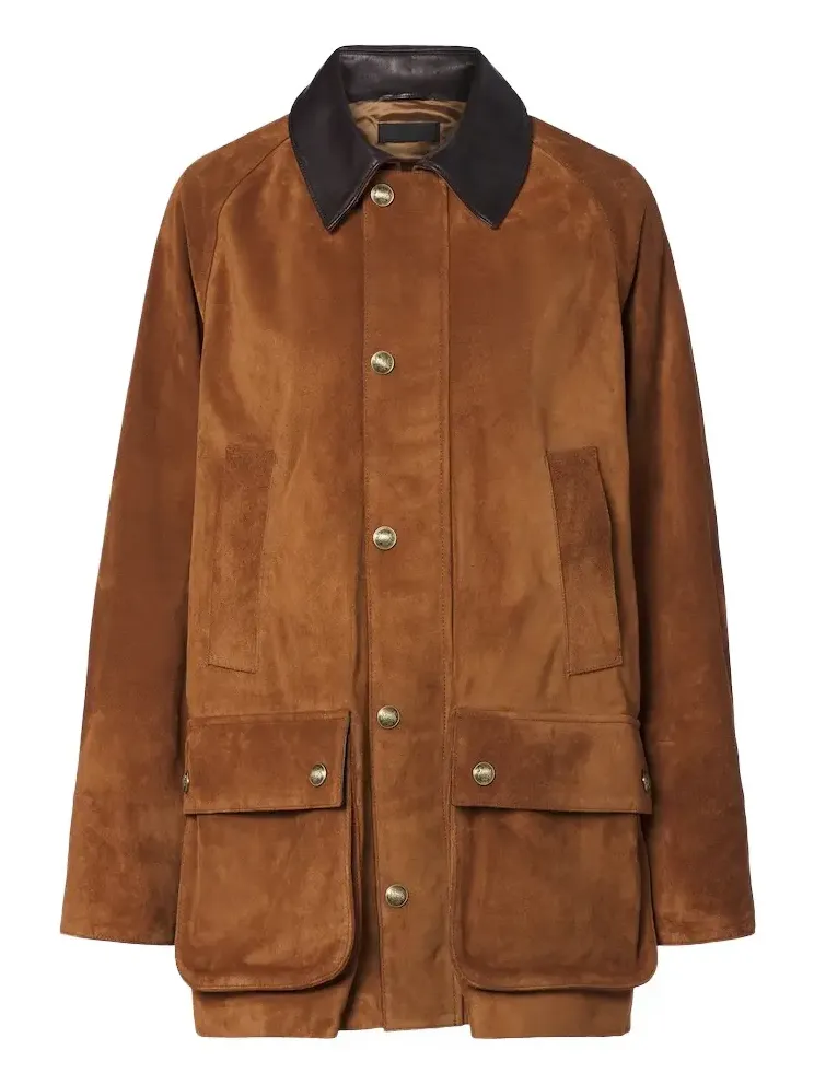 Kedem leather-trimmed suede jacket