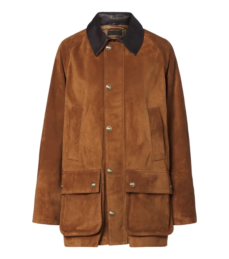Nili Lotan Kedem leather-trimmed suede jacket | Image 1 Nili Lotan Kedem leather-trimmed suede jacket | Image 1