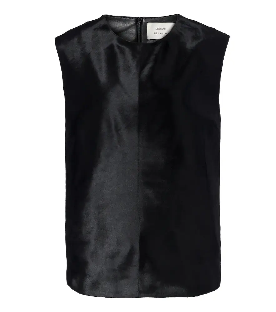 Loulou de Saison Juni pony-effect leather top | Image 1 Loulou de Saison Juni pony-effect leather top | Image 1