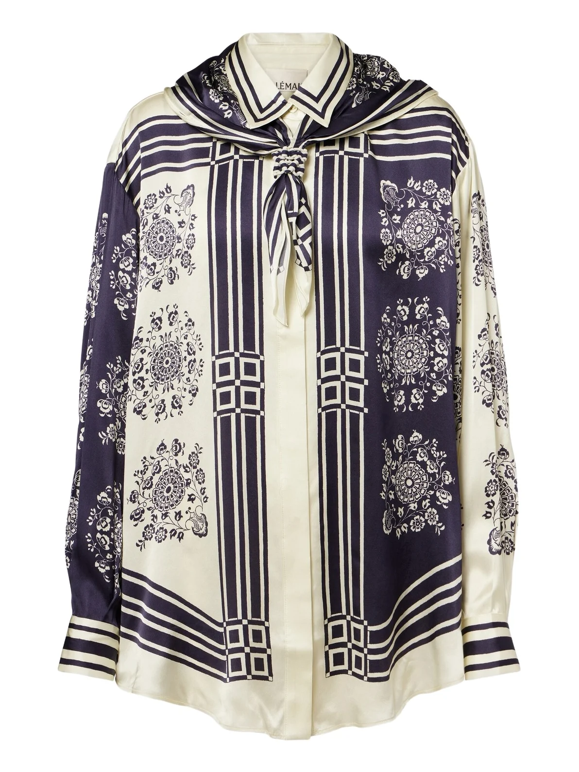 ALÉMAIS Alémais Banderra scarf-detail printed silk shirt
