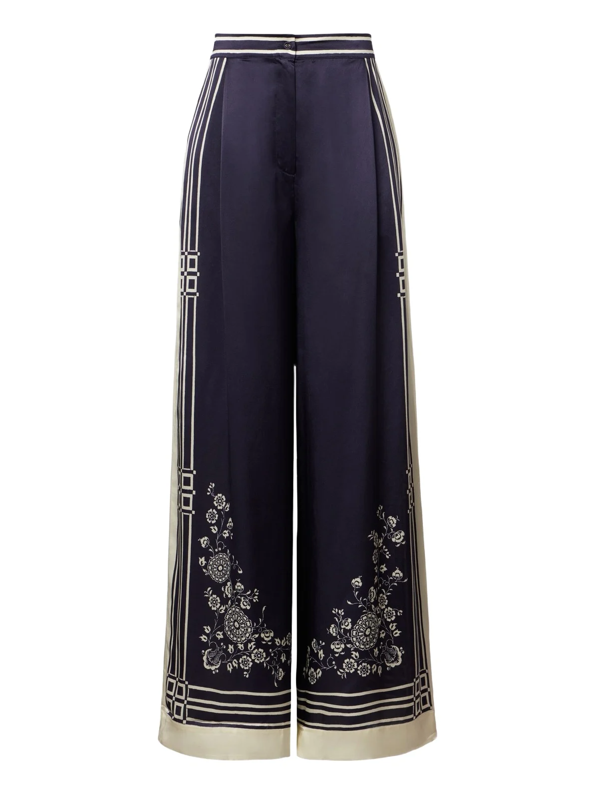 ALÉMAIS Alémais Banderra printed silk satin wide-leg pants